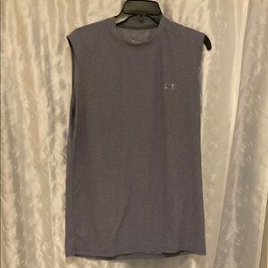 Under Armour Men's Purple/Gray Sleeveless Shirt Size Small 🔥 YB3